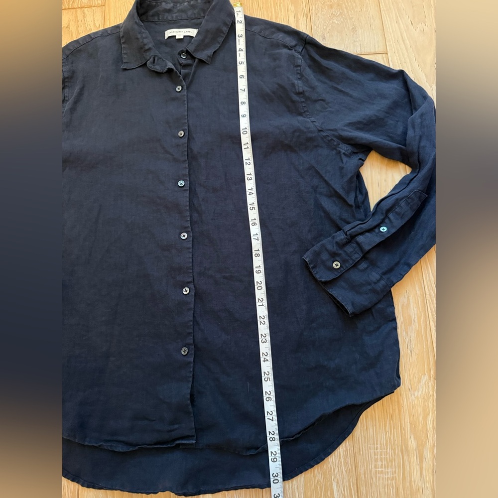 Assembly label women’s linen‎ navy button down size 14 Lagenlook resort wear - Picture 5 of 9